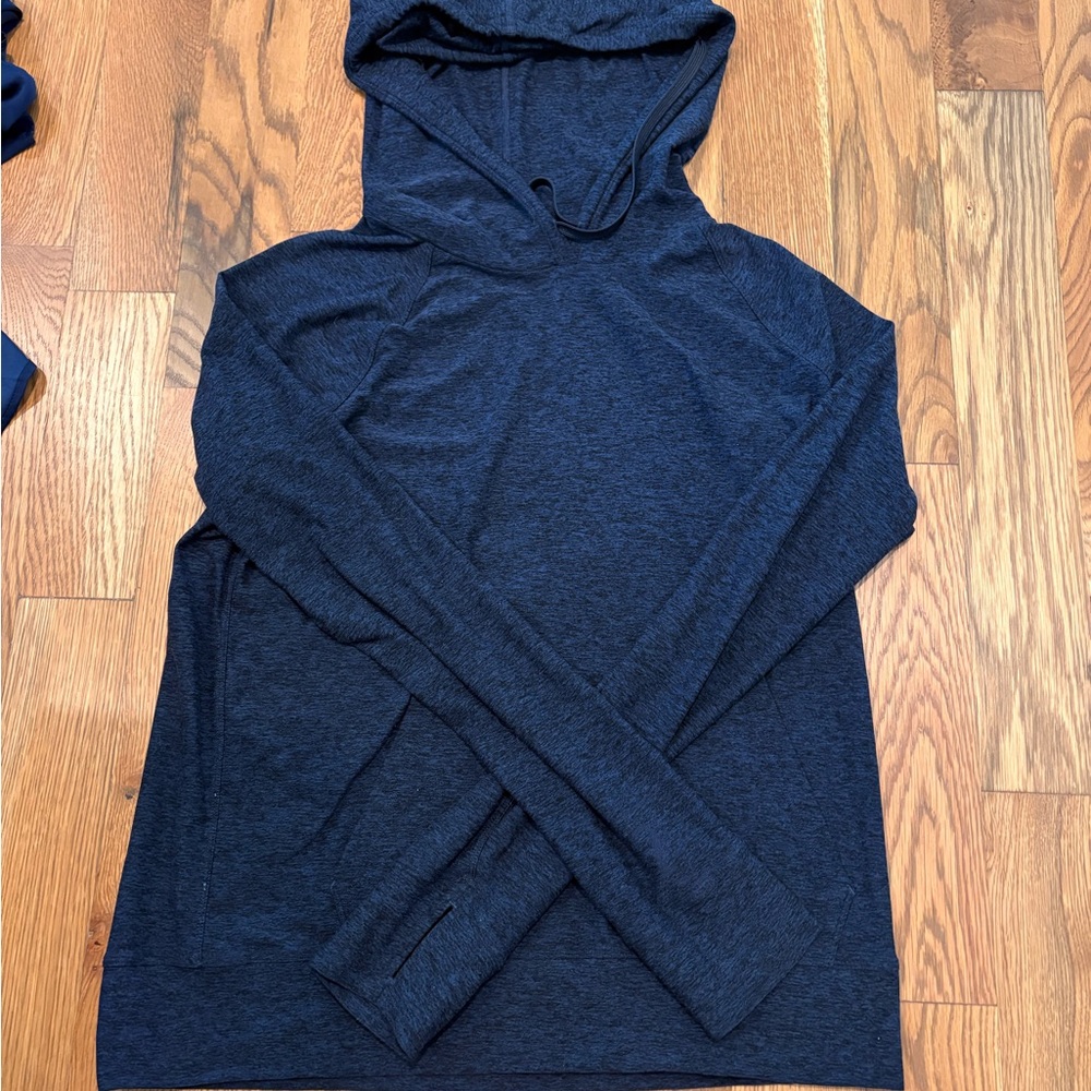 Outdoor Voices Navy Crewneck Hooded Sweater